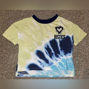 Justice Kids Blue and Yellow Tie-Dye Tee